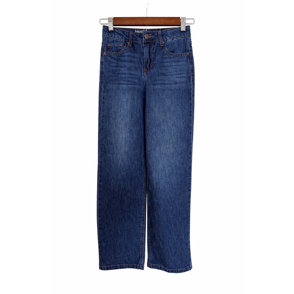 Hippie Girl Girls‎ Sz 8 High Rise Wide Leg Jeans Blue 100% Cotton 90s Y2K Denim